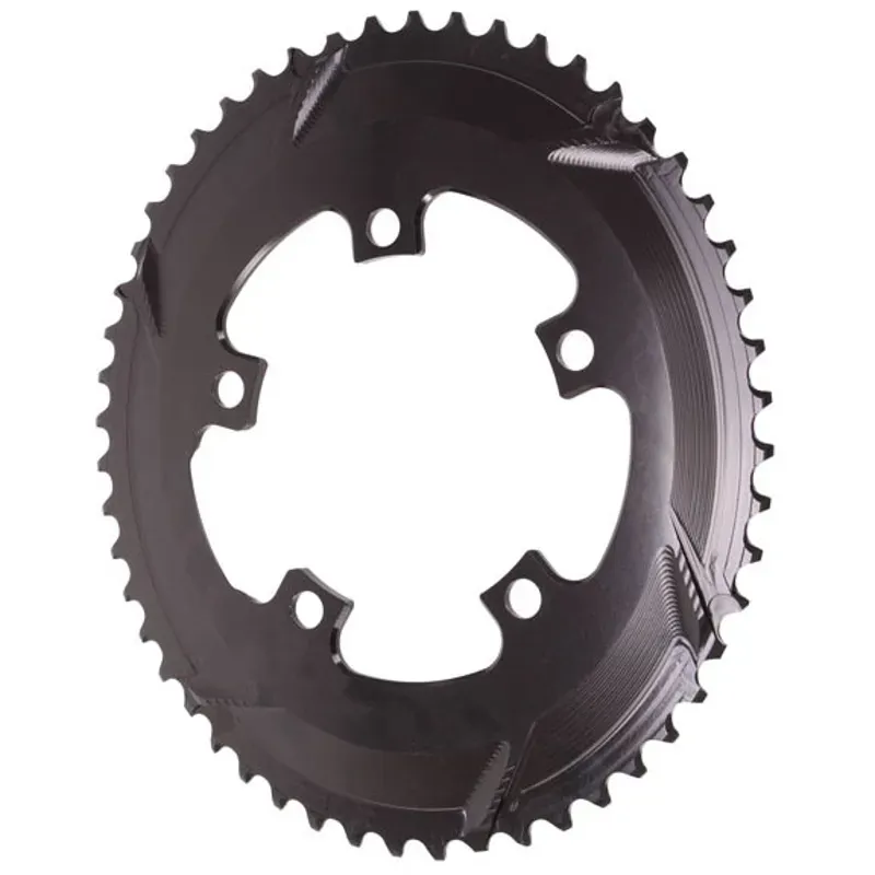 Absolute Black Premium 5x110-bcd 52-tooth Oval Road Chainring in Black